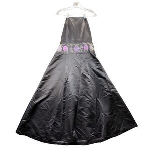 Frederick's of Hollywood Black Strapless Dress with Purple Accents